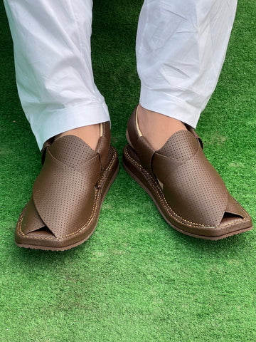 Comfortable Kaptan Dotted Brown Chappal Pakistan