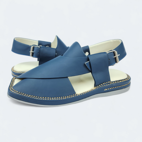 Dark Blue Medicated Chappal, Handmade by Modern Kaptan