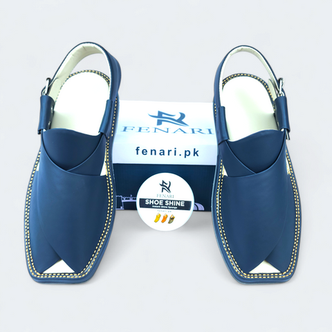 Dark Blue Orthotic Friendly Medicated Chappal by Modern Kaptan