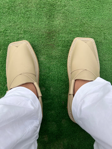 Genuine Cream Kaptan Handmade Chappal