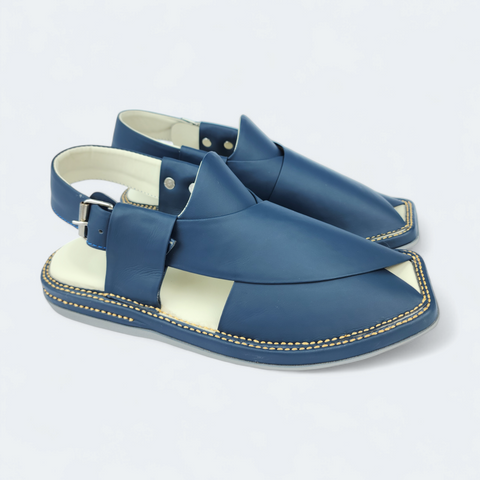 Genuine Dark Blue Handmade Chappal for Foot Relief
