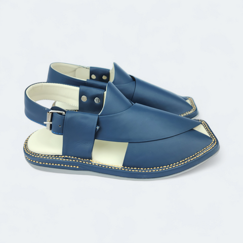 Genuine Dark Blue Lightweight Medicated Sandal by Modern Kaptan