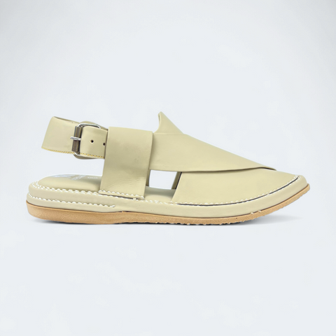 Genuine Handmade Cream Kaptan Chappal