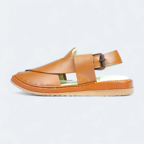 Handmade Kaptan Chappal Mustard Pakistan