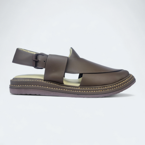 Handmade Kaptan Chappal Round Brown