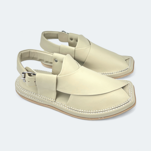 Kaptan Handmade Chappal Genuine Cream