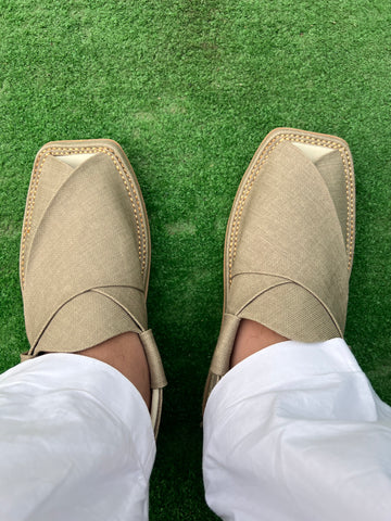 Kaptan Handmade Grey Fabric Footwear