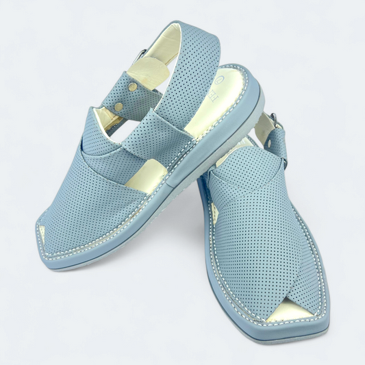 Lightweight Dotted Grey Medicated Chappal, Handmade by Premium Kaptan
