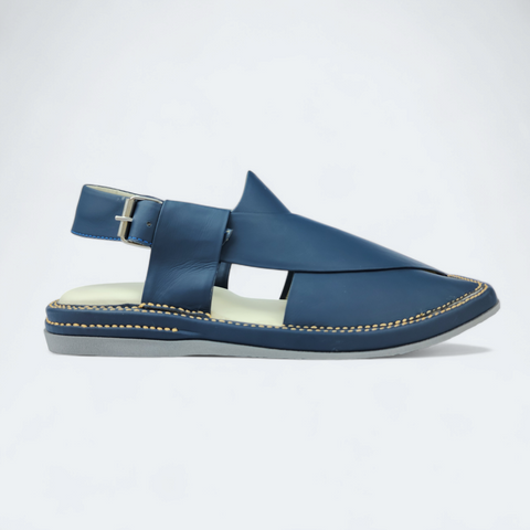 Modern Kaptan Dark Blue Handcrafted Medicated Chappal