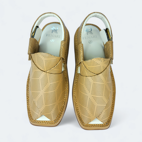 Modern Kaptan Dotted Camel Medicated Chappal with Soft Cushioning
