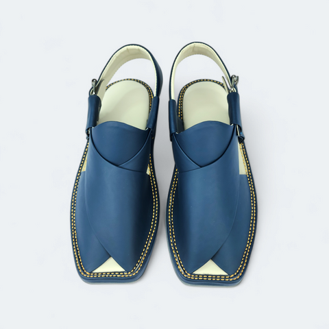 Modern Kaptan Lightweight Dark Blue Medicated Chappal for Daily Wear