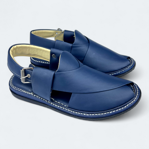 Navy Blue Peshawari Footwear for Men