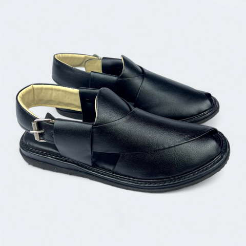 Peshawari Handmade Black Chappal