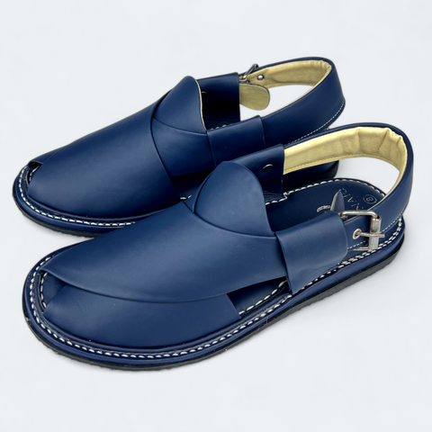 Peshawari Handmade Navy Blue Chappal