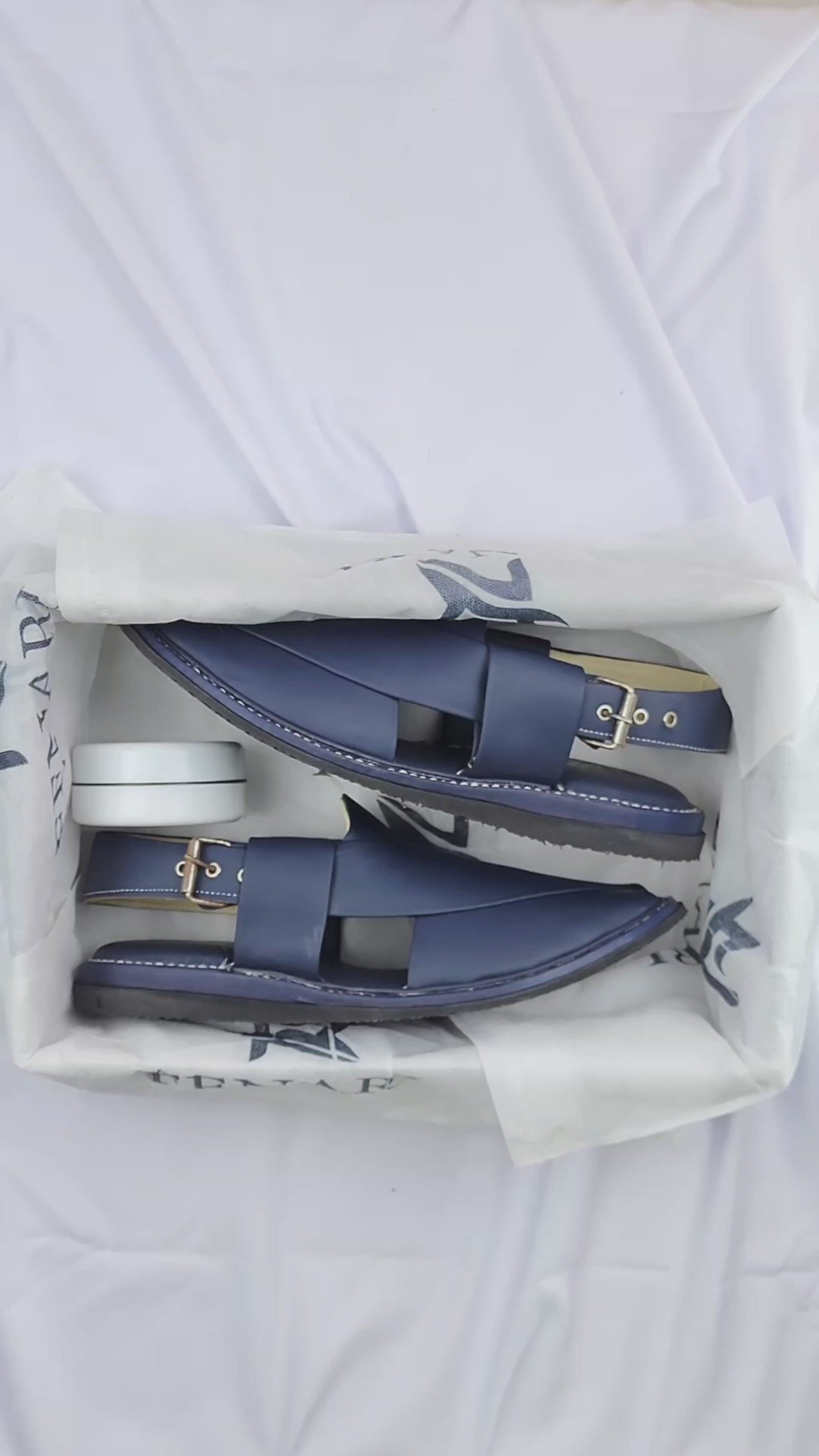 Lightweight Medicated Peshawari Chappal Navy Blue