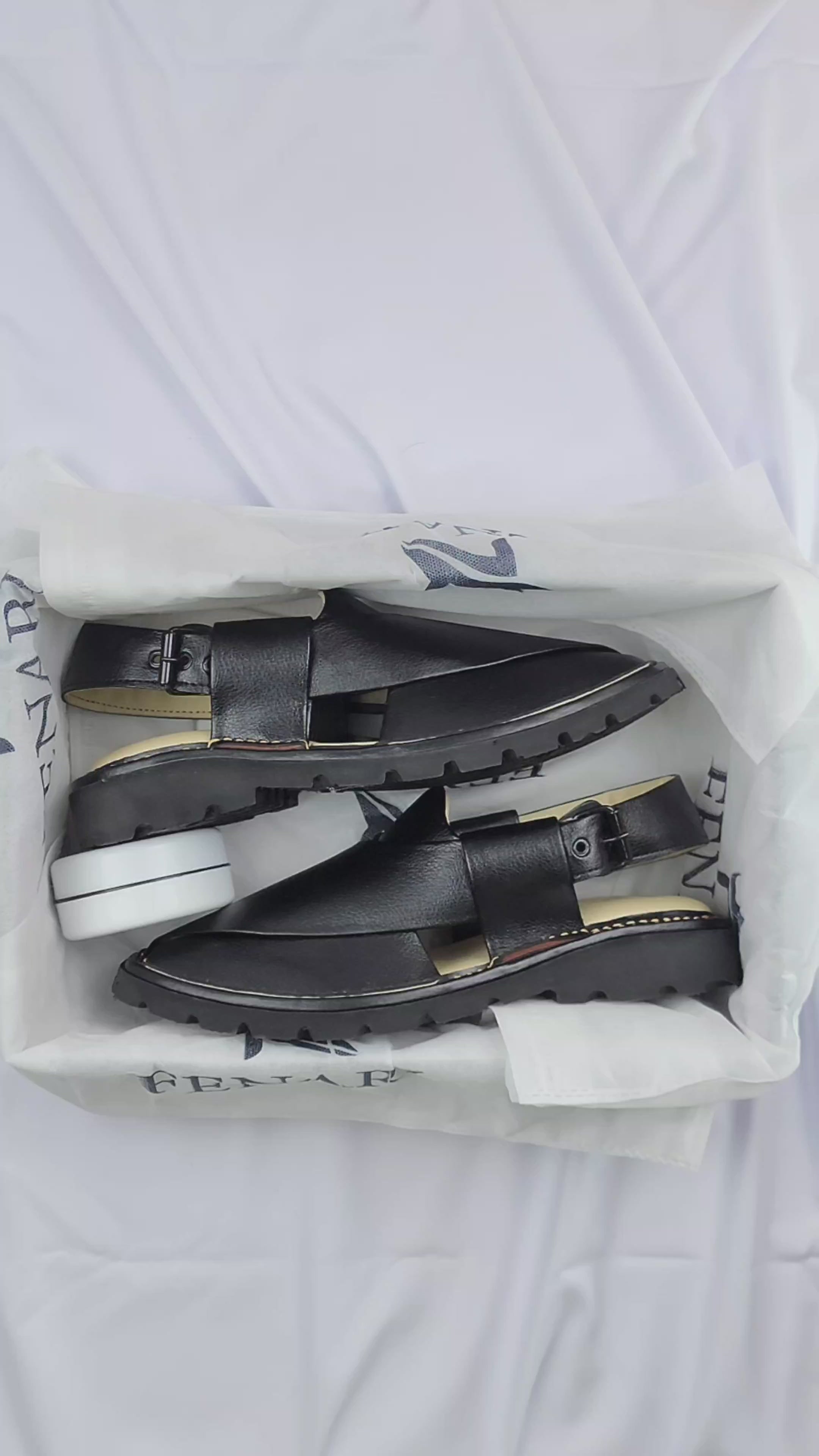 Black Peshawari Medicated Chappal