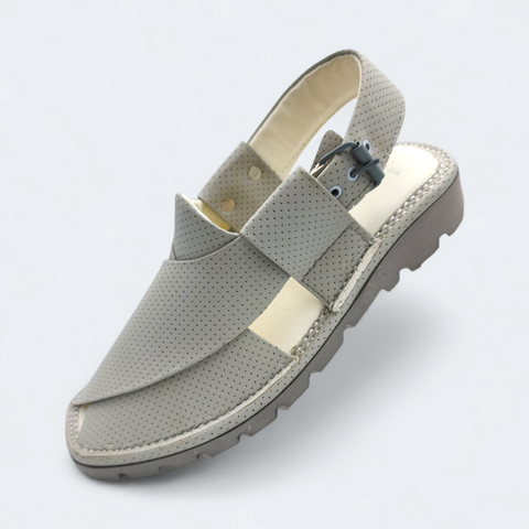 Kaptan Medicated Chappal Dotted White