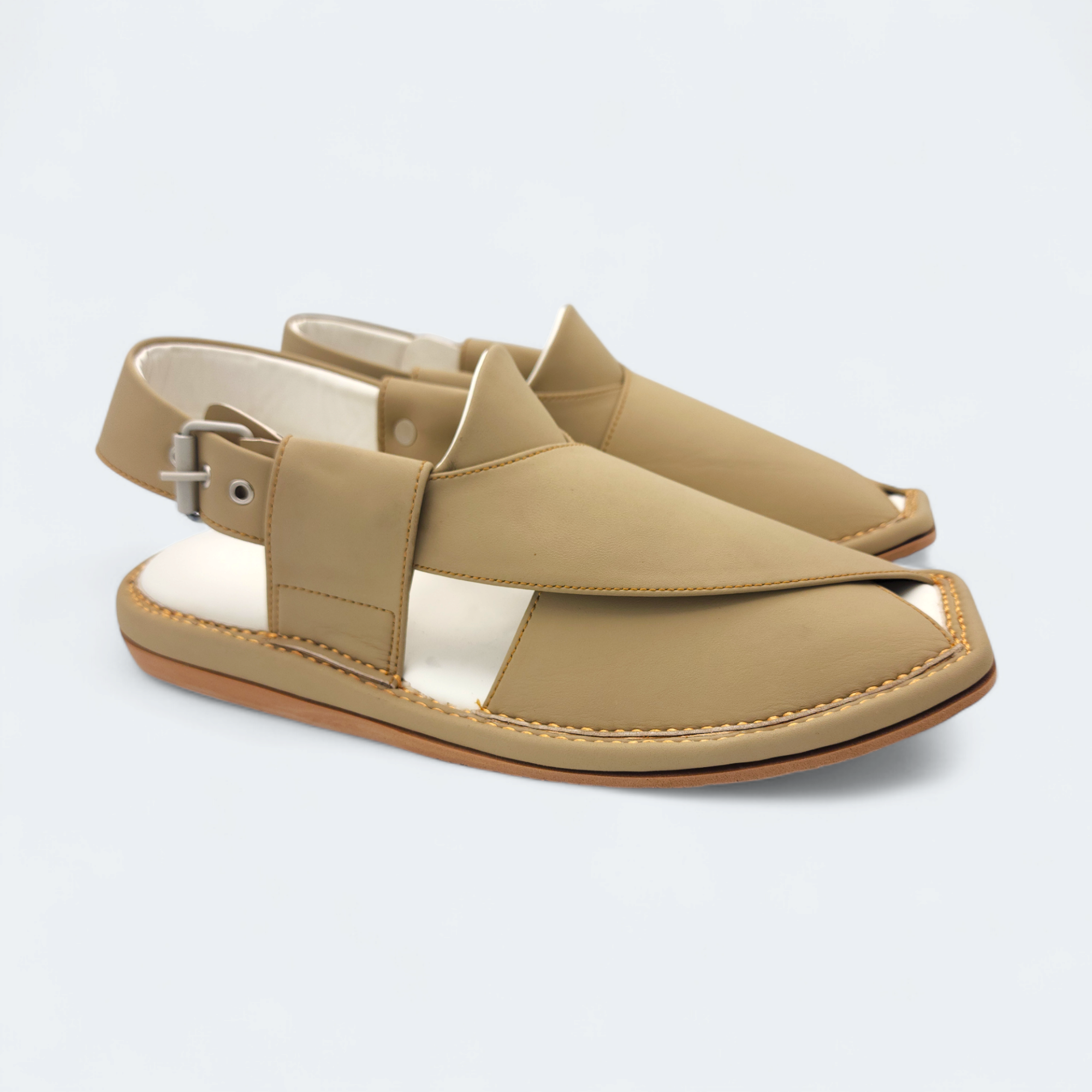 single Kaptan Chappal Cream