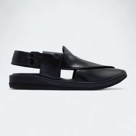 GoGo Comfortable Peshawari Chappal Black