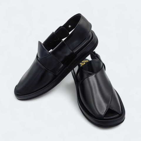 GoGo Comfortable Peshawari Chappal Black