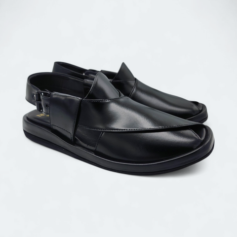 GoGo Comfortable Peshawari Chappal Black