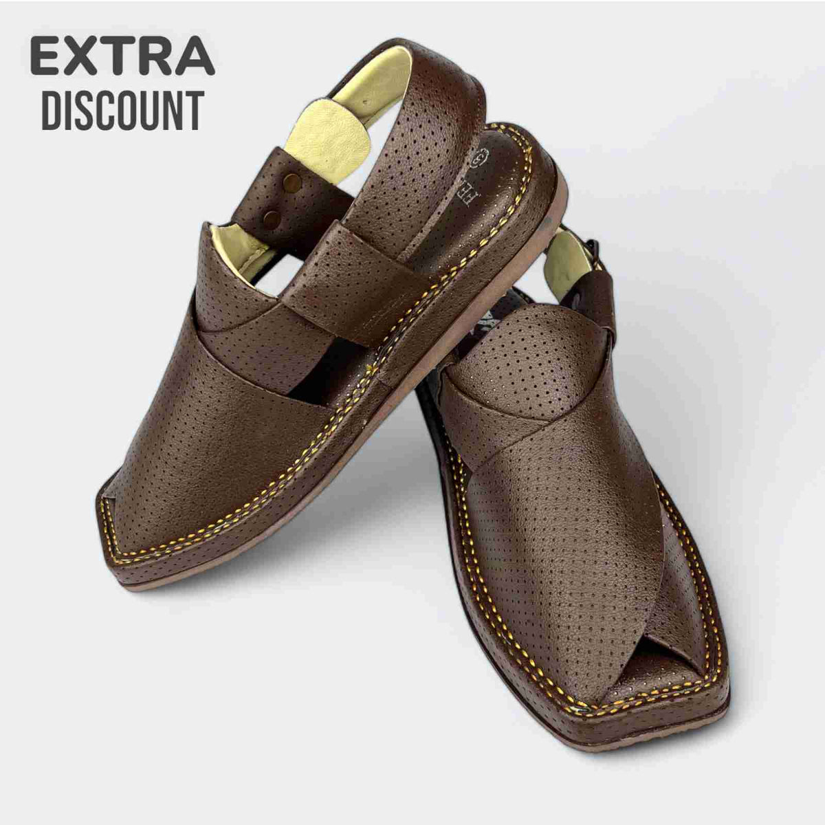 Medicated Kaptan Chappal Dotted Brown