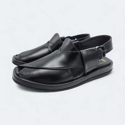 GoGo Comfortable Peshawari Chappal Black