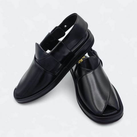 GoGo Comfortable Peshawari Chappal Black
