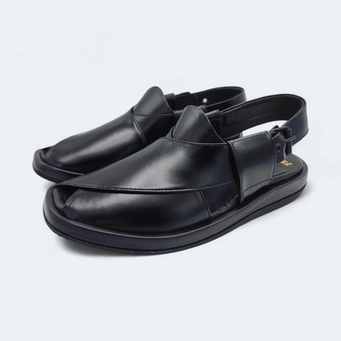 GoGo Comfortable Peshawari Chappal Black