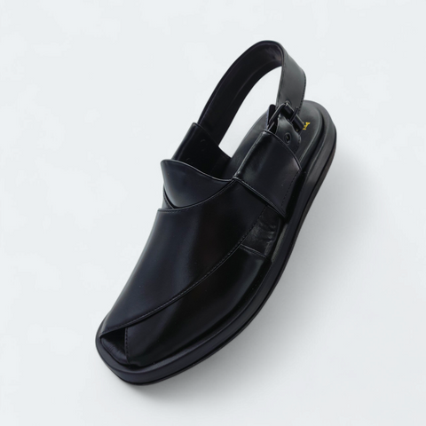 GoGo Comfortable Peshawari Chappal Black