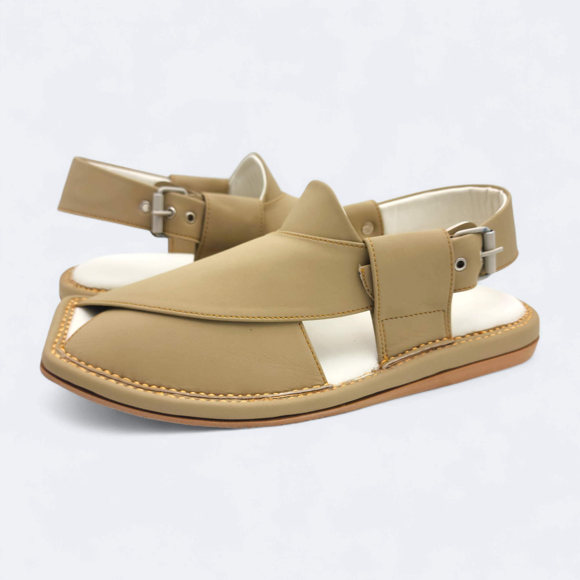 single Kaptan Chappal Cream