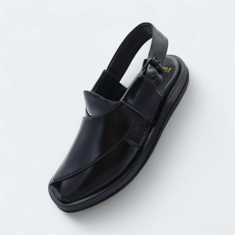 GoGo Comfortable Peshawari Chappal Black