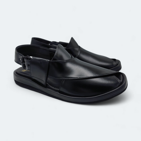 GoGo Comfortable Peshawari Chappal Black