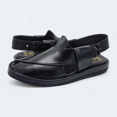GoGo Comfortable Peshawari Chappal Black