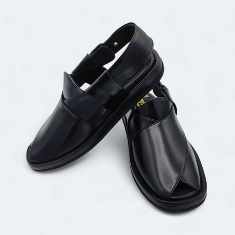 GoGo Comfortable Peshawari Chappal Black